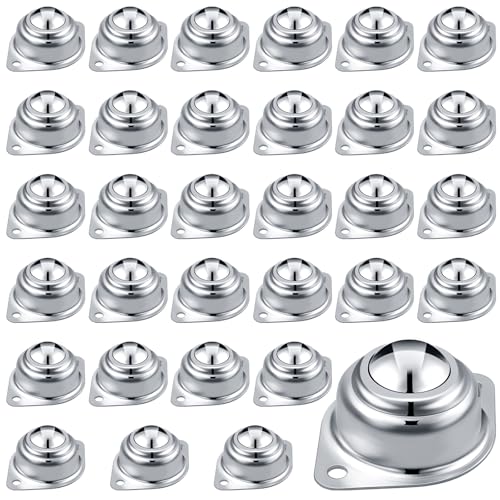AOKLIT 32Pcs Roller Ball Transfer Bearing, 1 Inch Carbon Steel Ball Casters, Mounted Round Ball Transfer Unit Universal for Conveyor Roller Stand, Furniture, Transmission, Trolley Screw - Image 1