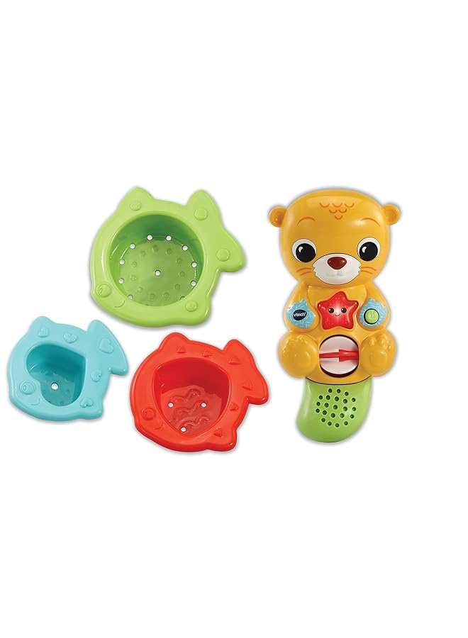 vtech Splashing Fun Otter Bath Toy For 1 Year Olds + Sensory Bathtub Toy With Lights Music And 3 Pouring Accessories 1 2 3 Years + English Version - Image 1