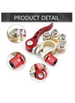 SYOSI Battery Terminal Clamp Connectors, 2Pcs 4 Way Positive Negative Car Battery Terminals Connector Quick Release Disconnect for SAE/JIS Type A Posts  - Image 2