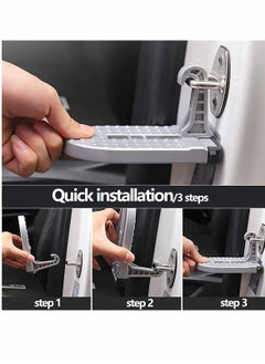 Y&D Car Door Step Foldable Roof Rack Stand Pedal Up on Latch Universal Fit for Most Car SUV Track Max Load 510 Lbs  - Image 4