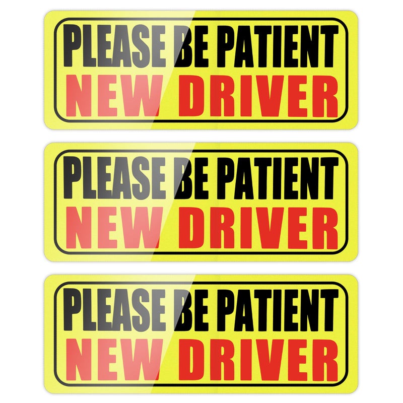Justtop Please Be Patient New Driver  Student Driver Magnet For Car  New Driver Magnet For Car  Reusable Movable Reflective Safety Warning Bumper Magnets - Image 1