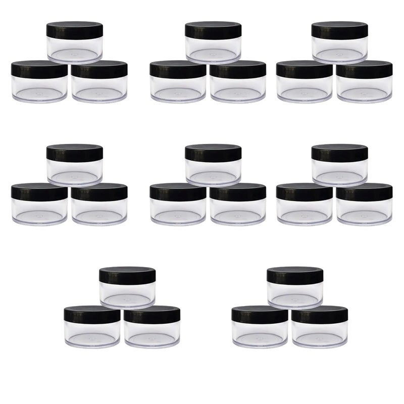 BHIndustry BHIndustry Acrylic Container Jars with Black Outer Lid White Inner Lid 50g Set for Lip Balms DIY Skin Care Products 24  - Image 1