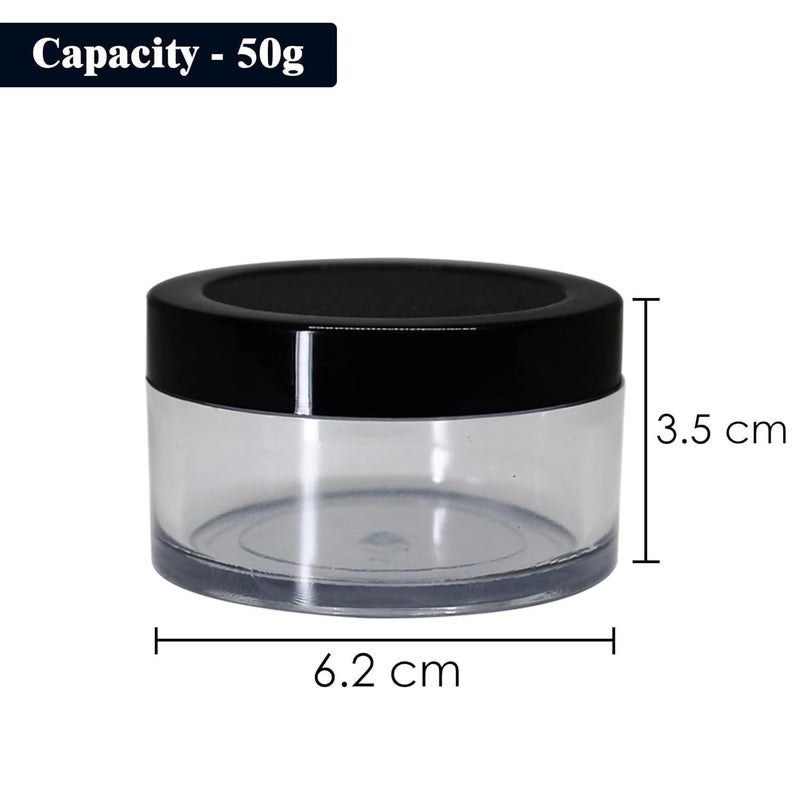 BHIndustry BHIndustry Acrylic Container Jars with Black Outer Lid White Inner Lid 50g Set for Lip Balms DIY Skin Care Products 24  - Image 2