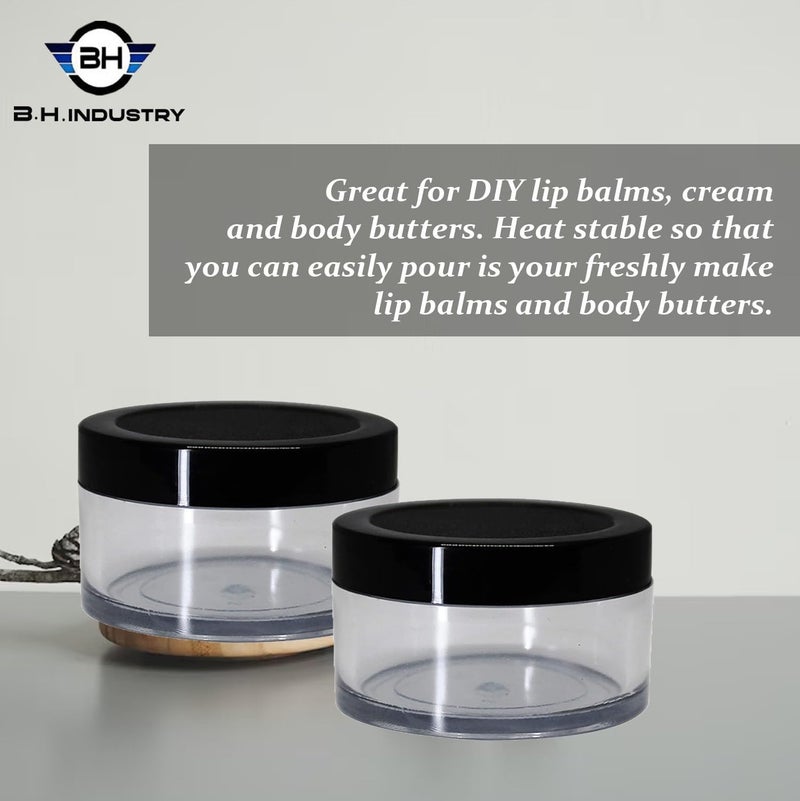 BHIndustry BHIndustry Acrylic Container Jars with Black Outer Lid White Inner Lid 50g Set for Lip Balms DIY Skin Care Products 24  - Image 4