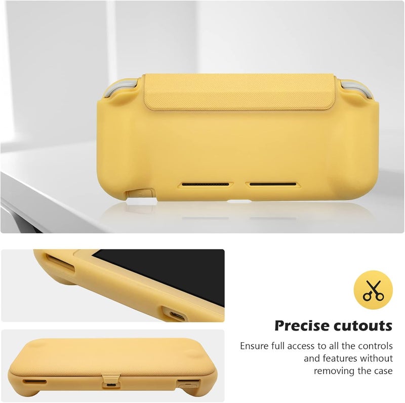 Procase Flip Cover for Nintendo Switch Lite with 2 Pack Tempered Glass Screen Protectors, Slim Protective Case with Magnetically Detachable Front Cover for Nintendo Switch Lite 2019 -Yellow - Image 5