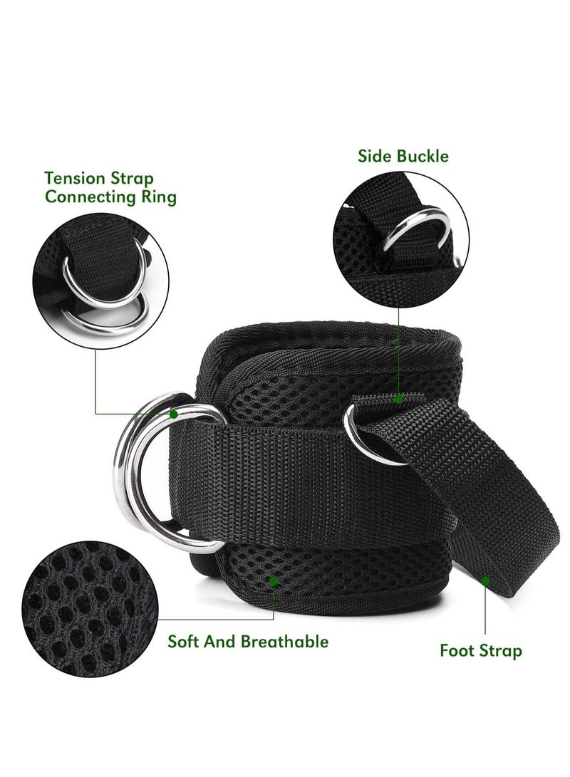 Excefore Ankle Straps for Cable Machines, Strong Hook and Loop, Reinforced Double D-Ring, Adjustable Comfort fit Neoprene - Premium Cuffs to Enhance Abs, Glute & Leg Workouts - Image 2