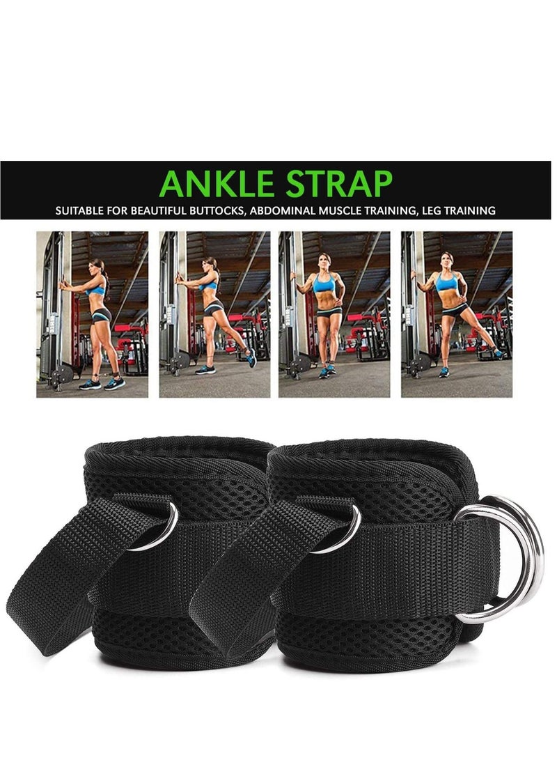 Excefore Ankle Straps for Cable Machines, Strong Hook and Loop, Reinforced Double D-Ring, Adjustable Comfort fit Neoprene - Premium Cuffs to Enhance Abs, Glute & Leg Workouts - Image 4