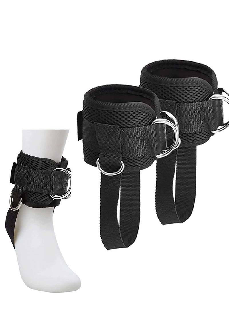 Excefore Ankle Straps for Cable Machines, Strong Hook and Loop, Reinforced Double D-Ring, Adjustable Comfort fit Neoprene - Premium Cuffs to Enhance Abs, Glute & Leg Workouts - Image 1