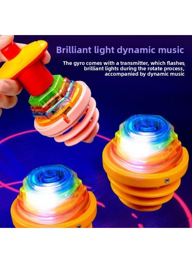 Loquat Children's Sound And Light Gyro Outdoor Glow Toy Music Rotating Girl Colorful Lights Boy-Year Old-Color:Yellow Spring Football Top Bwl—59a - Image 2