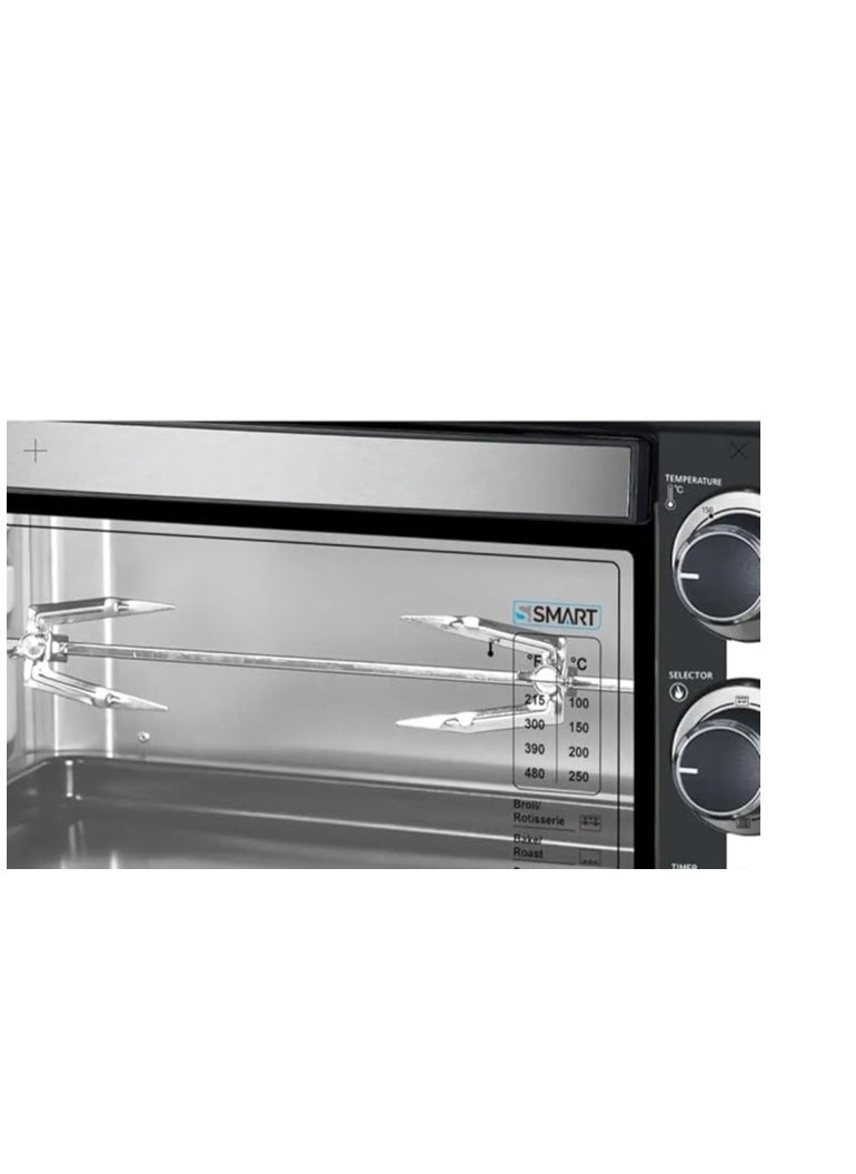 Smart Smart Electric Oven with Grill, 36 Liter, 1600 Watt, SOV36BR - Black  - Image 4