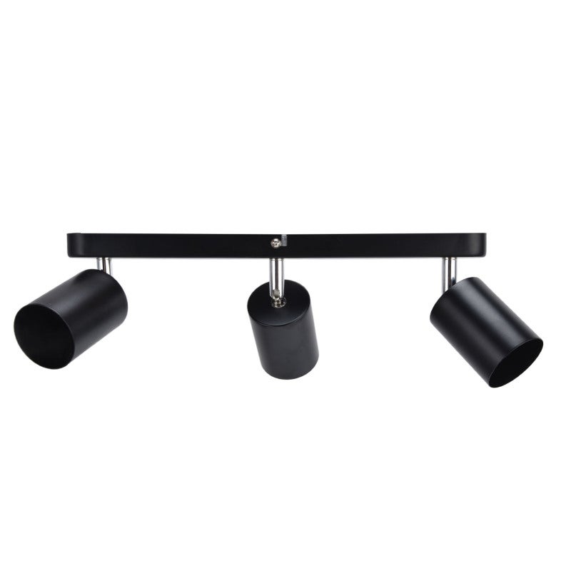 GU10 Lamp Holder 3 Head Strip Type Ceiling Light Base 330° Rotatable Light Holder for Bedroom Kitchen 85‑265VBlack - Image 1