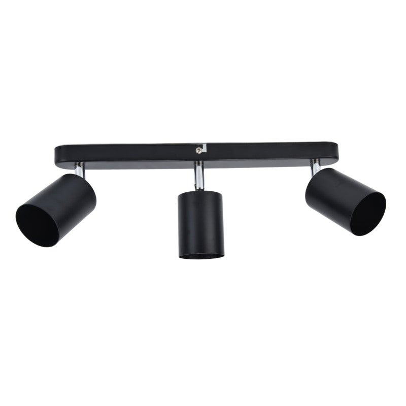 GU10 Lamp Holder 3 Head Strip Type Ceiling Light Base 330° Rotatable Light Holder for Bedroom Kitchen 85‑265VBlack - Image 3