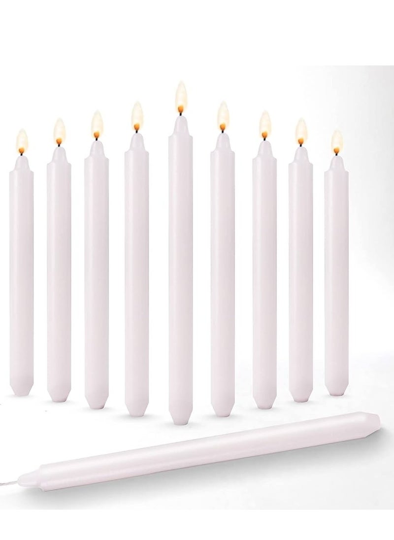 Generic 10-Piece Unscented Straight Taper Candle White  - Image 1