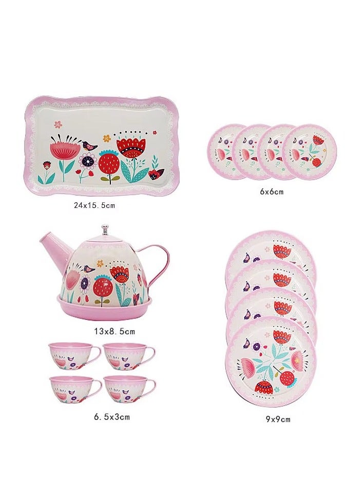 Rally Coffee and Tea Cup Set - 14 Pieces (Pink) Play Tableware Set for Kids - Kitchen and Pretend Play Activities - Image 5