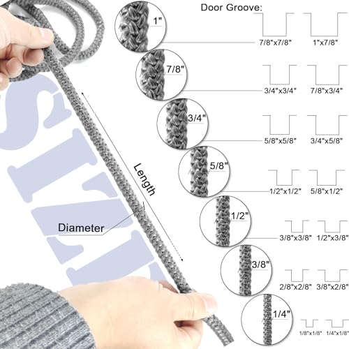 LANUCN Wood Stove Door Gasket Rope, High Temperature Seal Replacement kit for Fireplace, Oven, Pellet Stove, Central Boiler (3/8" x 98" Rope) - Image 2