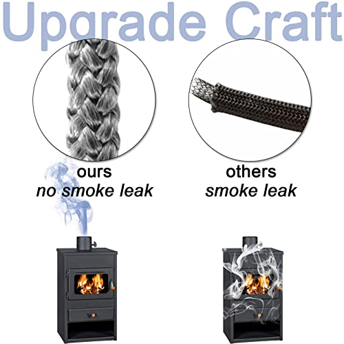 LANUCN Wood Stove Door Gasket Rope, High Temperature Seal Replacement kit for Fireplace, Oven, Pellet Stove, Central Boiler (3/8" x 98" Rope) - Image 4