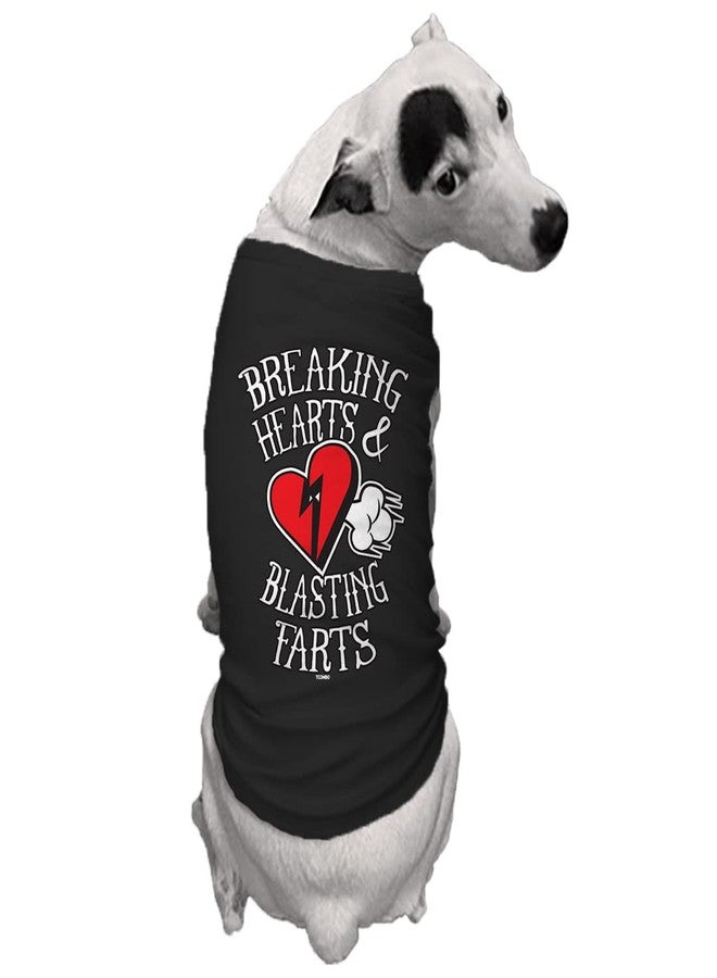 Tcombo Breaking Hearts & Blastings Farts Dog Shirt (Black, 3X-Large) - Image 2