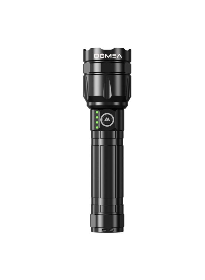 DOMEA مصباح دومياء فلاش، قابل للتكبير، ليزر، قابل للشحن، مدى 600 متر | عمر LED طويل 100000 ساعة | بطارية 4000 مللي أمبير، تصل إلى 4 ساعات من وقت العمل | تذكير بقوة ضوء SOS | مناسب للتخييم والأنشطة الخارجية | 15 واط - Image 1