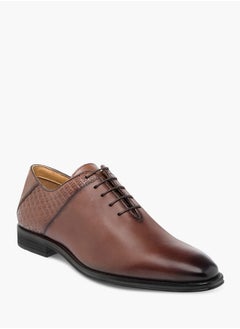 DUCHINI Mens Monogram Textured Lace-Up Oxford Shoes  - Image 1