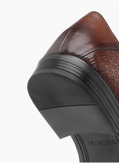 DUCHINI Mens Monogram Textured Lace-Up Oxford Shoes  - Image 5