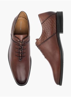 DUCHINI Mens Monogram Textured Lace-Up Oxford Shoes  - Image 2