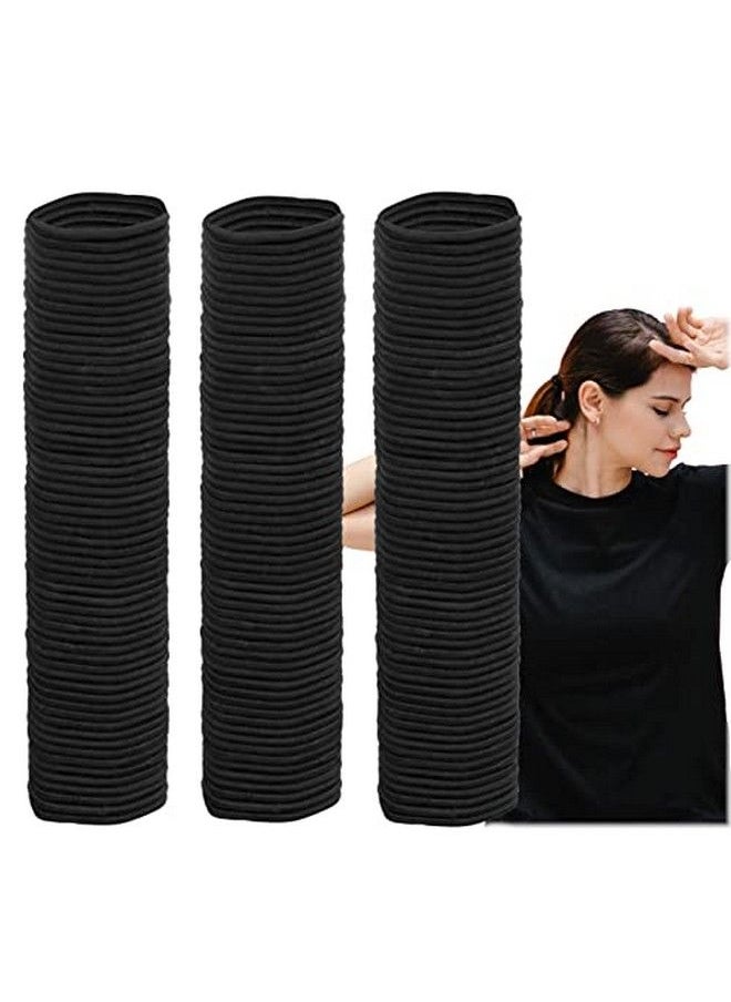 Iconikal Simple Pampering Nometal Elastic Hair Ties Bulk Pack 4Mm Thick Black 180Count  - Image 3