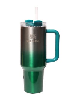 QCH 40oz Stainless Steel Insulated Travel Tumbler – Spacious Hydration Cup with Spill-Proof Lid and Reusable Straw, Keeps Drinks Hot or Cold for Hours, Ideal for On-the-Go in Green SE
