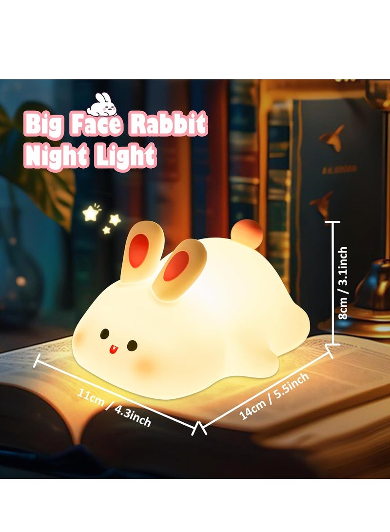 JAJEEK Cute Rabbit Night Light Large – Rechargeable Silicone LED Night Light for Kids, Kawaii Room Decor, Adorable Bunny Lamp, Perfect Gift for Girls, Children & Toddlers - Image 5