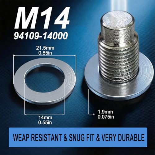 Dcoecue 24PCS Dcoecue Oil Drain Plug Gasket Washer, Aluminum M14 Crush Washers, Premium Seal Replaces OEM 94109-14000, Fits for Honda, Accord, Acura, Civic, Odyssey, CR-V, Fit, Element, Ridgeline, Pilot - Image 3