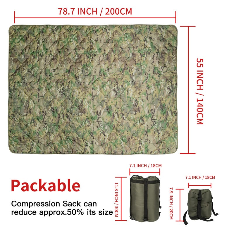 Loogu Camo Blanket Waterproof Poncho Liner For Outdoor Camping  Hiking  Hunting  Survival  Backpacking  Picnicking  Fishing Trips - Image 5