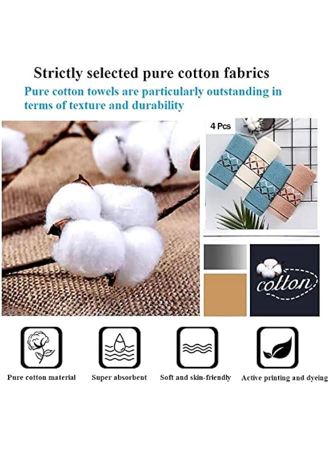 ميكسد 3 قطع فاخرة 100٪ منشفة القطن مجموعة للفنادق u0026 منتجعات صحية - ناعمة، عالية امتصاص مناشف وجه اليد (رمادي / أبيض / أزرق، 34 × 74 سم) - - Image 2