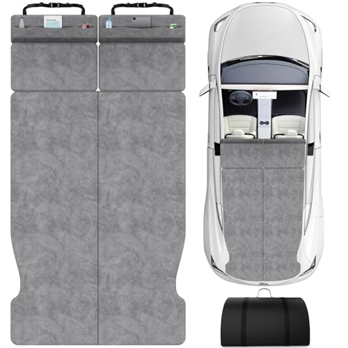 HOMEYA Memory Foam Mattress for Tesla Model Y - 2.4" High-Density, Soft Car Camping Bed, Foldable with Washable Sheet & Storage Bag, 74" x 41" Sleeping Mat for Tesla Model Y Accessories, Fits Frunk & Trunk - Image 1