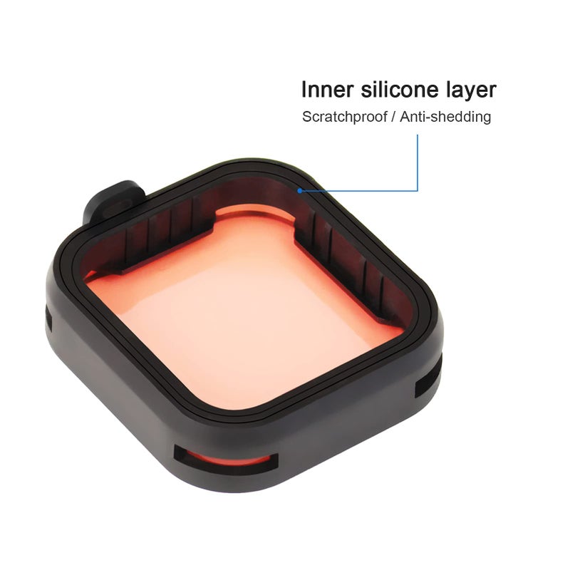 SOONSUN فلتر عدسة SOONSUN 3 عبوات لجهاز GoPro Hero 12 11 10 9 Black، (ND16، أحمر فاتح، ماجنتا) فلتر تصحيح لون الكثافة المحايدة لحماية عدسة الغوص لجهاز Go Pro Hero 9/10/11/12 ملحقات - Image 4