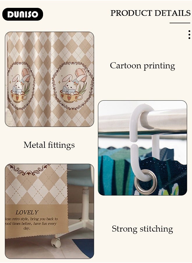 DUNISO Blackout Bottom Bunk Bed Curtains Dormitory Room Lightproof Decorative Roommate Privacy Cover Canopy Photo Background Decor Backdrop Blackout Curtain 2 Panels  - Image 2