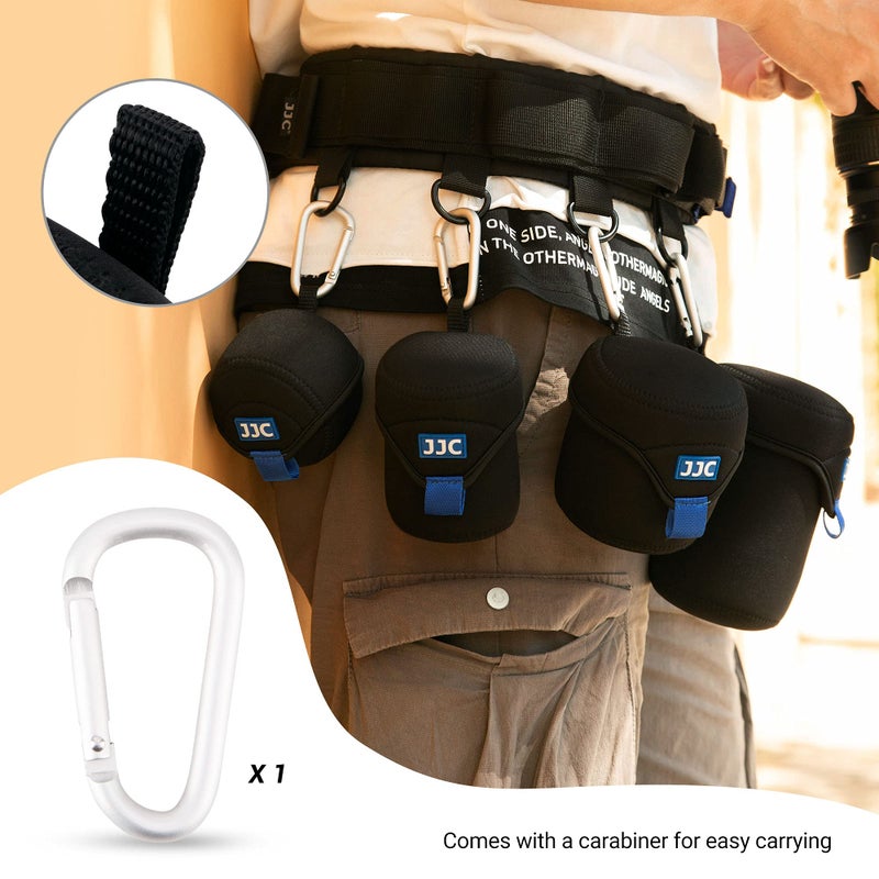 JJC Water Resistant Neoprene Camera Lens Pouch Case, Fold-Over Lens Bag for Mirrorless Lenses Up to 3.1 x 3.1 (D X H) for Sony FE 50mm f/1.8, Canon RF 35mm f/1.8, Fujifilm XF 23mm f/1.4 etc. - Image 5