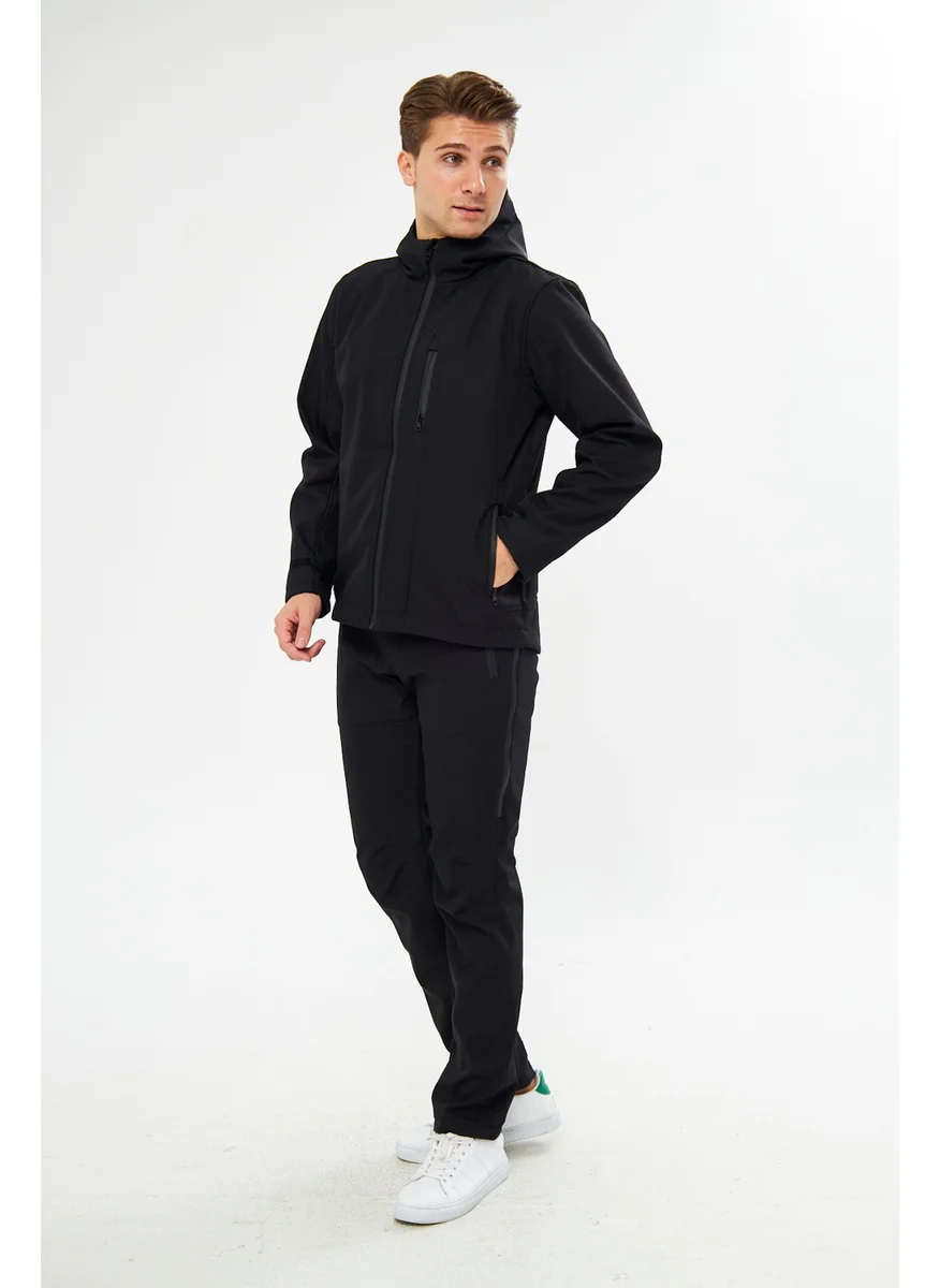 Softshell Orange Safety Black Coat Jacket