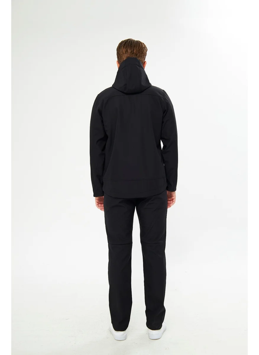 Softshell Orange Safety Black Coat Jacket