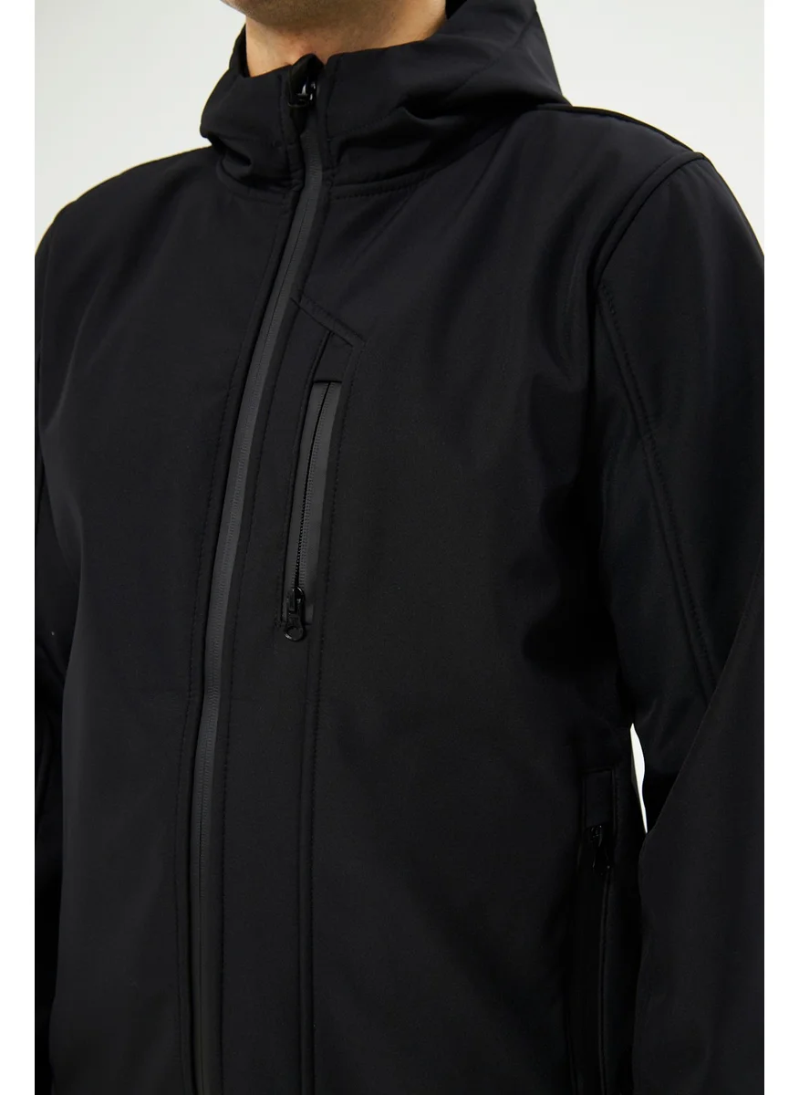 Softshell Orange Safety Black Coat Jacket
