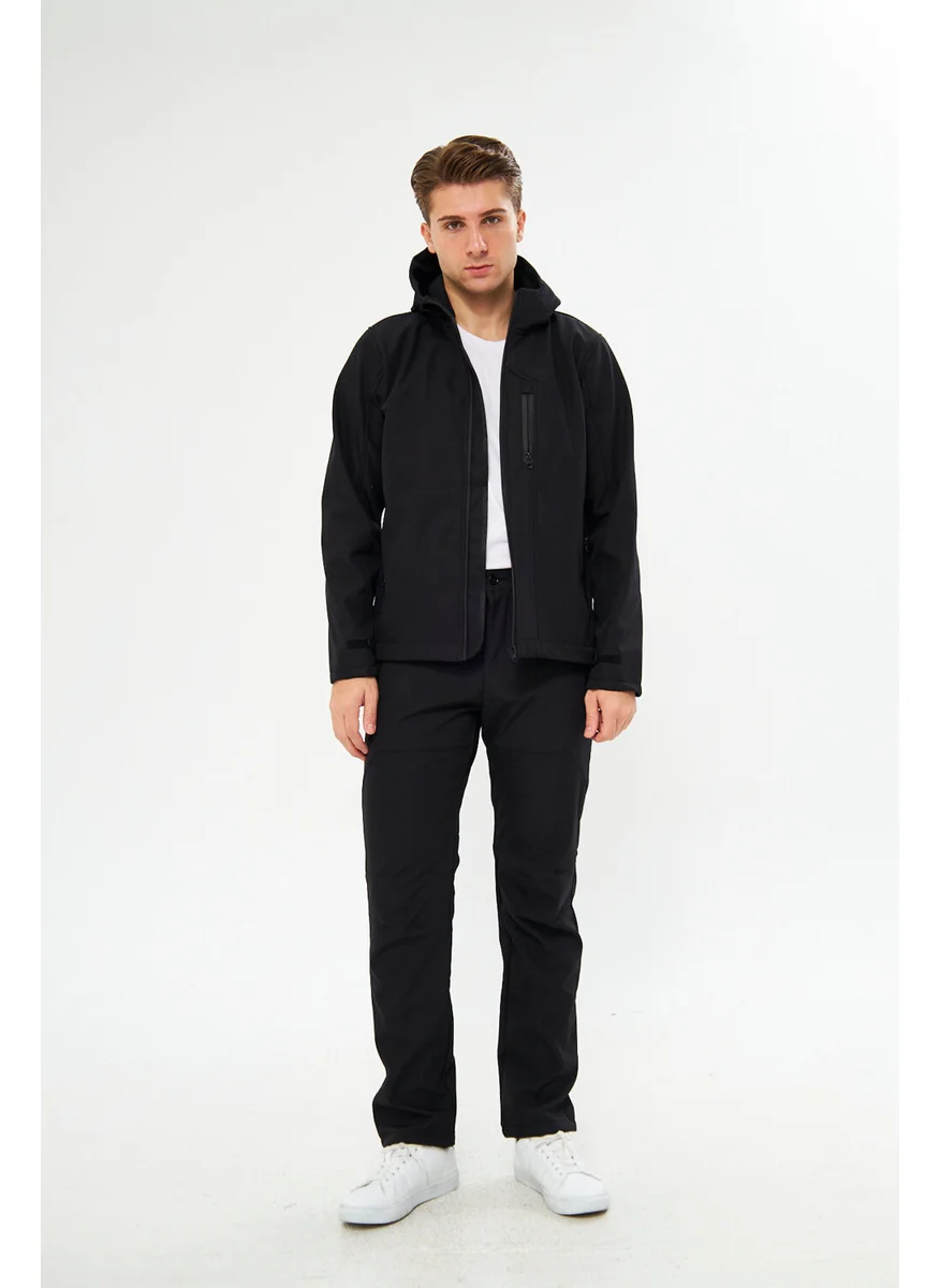 Softshell Orange Safety Black Coat Jacket