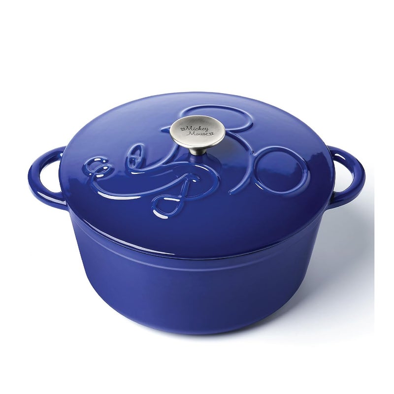 MEYER Meyer Disney Bon Voyage Enameled Cast Iron Casserole Dutch Oven Cast Iron Pot Cast Iron Pot with lid Biryani Pot with lid 25cm 45L Blue  - Image 1