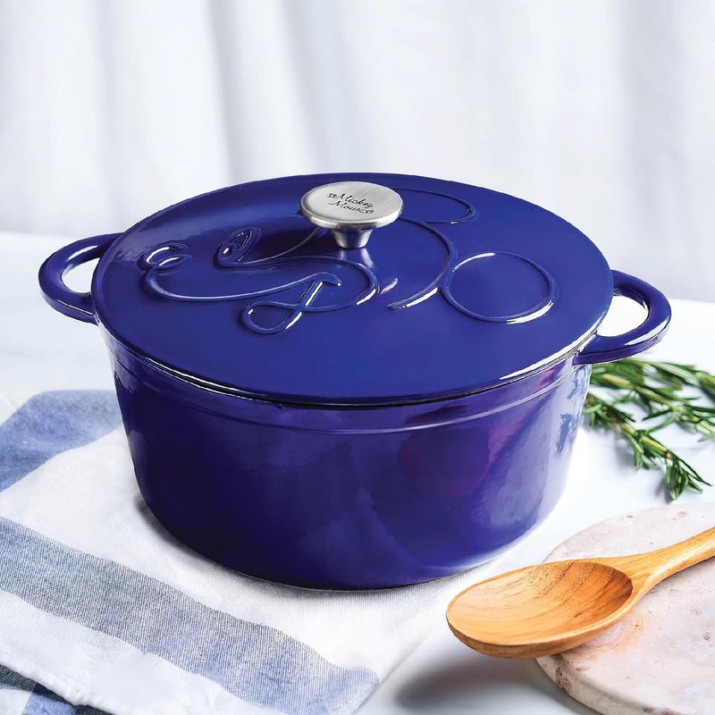 MEYER Meyer Disney Bon Voyage Enameled Cast Iron Casserole Dutch Oven Cast Iron Pot Cast Iron Pot with lid Biryani Pot with lid 25cm 45L Blue  - Image 2