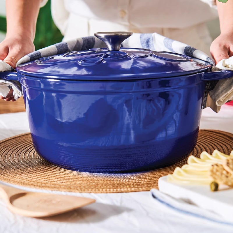 MEYER Meyer Disney Bon Voyage Enameled Cast Iron Casserole Dutch Oven Cast Iron Pot Cast Iron Pot with lid Biryani Pot with lid 25cm 45L Blue  - Image 5