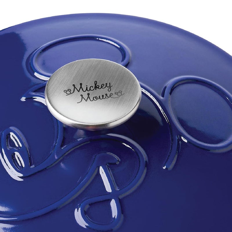 MEYER Meyer Disney Bon Voyage Enameled Cast Iron Casserole Dutch Oven Cast Iron Pot Cast Iron Pot with lid Biryani Pot with lid 25cm 45L Blue  - Image 4