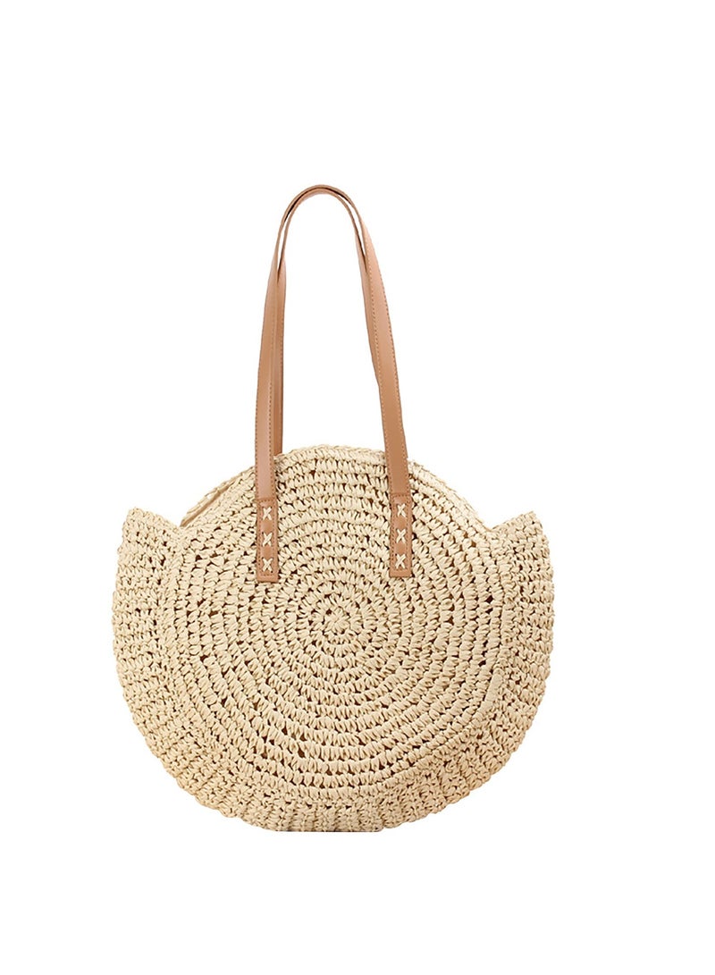 SYOSI Straw Shoulder Bag For Women, Large Straw Bags Weave Handmade Handle Tote Bag Summer Beach Straw Handbags Bohemian Crossbody Bag - Image 1