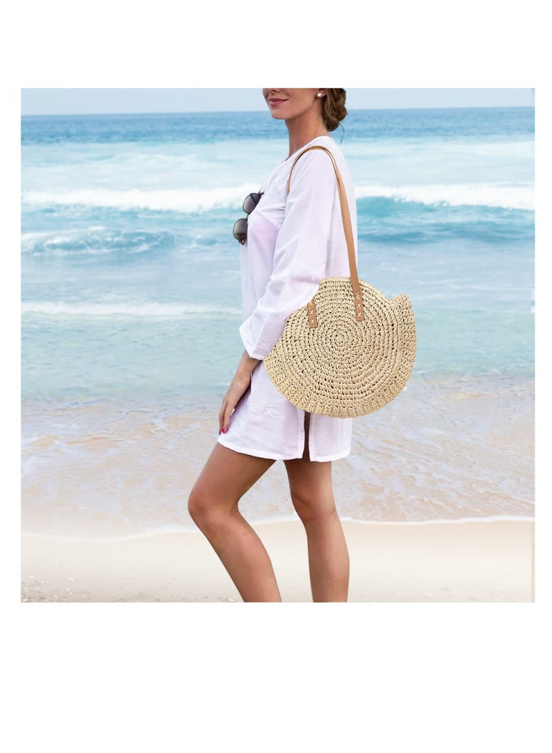 SYOSI Straw Shoulder Bag For Women, Large Straw Bags Weave Handmade Handle Tote Bag Summer Beach Straw Handbags Bohemian Crossbody Bag - Image 3