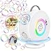 Weilim Bubble Machine Automatic LED Lights Bubble Blower for Kids Rechargeable Portable Bubble Maker Auto Rotating 90360 Outdoor Toy for Easter and Birthday Gift Party Wedding Led White - Image 2