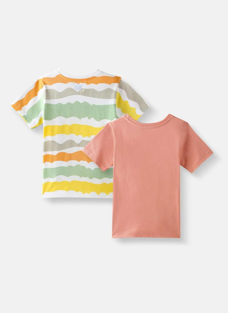 نوتيناتي Nautinati Boys Cotton Printed Pack of 2 T-shirt