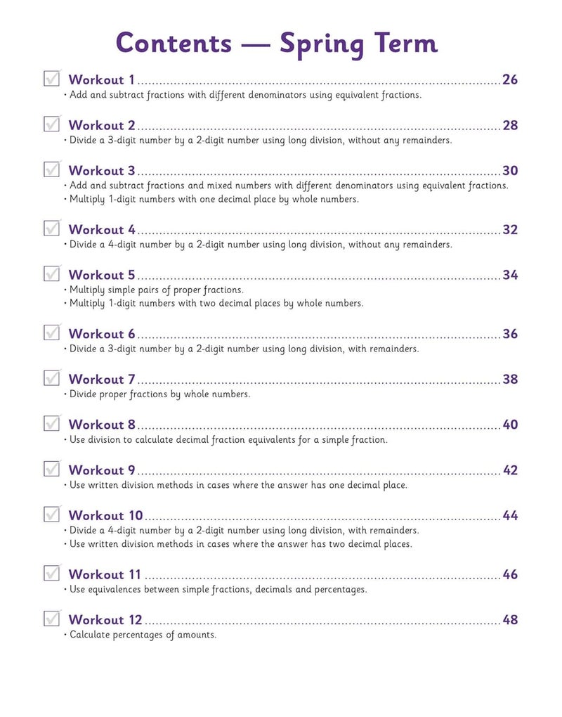Ks2 Year 6 Maths 10Minute Weekly Workouts Arithmetic By CGP Books - CGP Books Paperback - Image 5