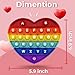 PETBSNVB Rainbow Heart Shaped Pop Bubble Valentines Fidget Toy with Letters and Numbers Xmas Gift Sensory Toy with Alphabets Kids Birthday Party Classroom Prize Stress Reliever - Image 3