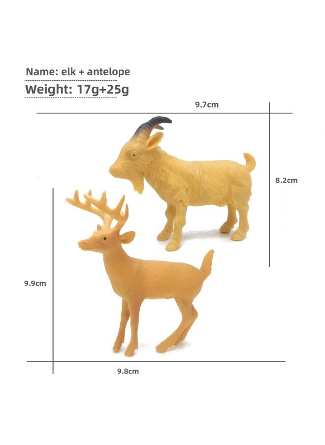 Medium Size Simulation Farm Wild Animal Model Children Toy Elk Alpaca Panda Lion Model Cross Border PVC-Color:Brown Bear 2 49g  - Image 4